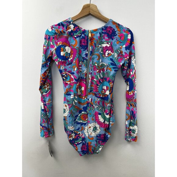 KATE SPADE Long Sleeve Swimsuit Back Zip Rash Guard Spring Water Pink Sz S NWT - Picture 9 of 9